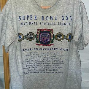 Vintage 1990 Nutmeg Super Bowl XXV T-Shirt L